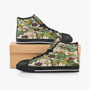 GAI Mannen Custom Design Schoenen Canvas Handgeschilderde Schoen Bloem Damesmode Hoge Cut Sneakers