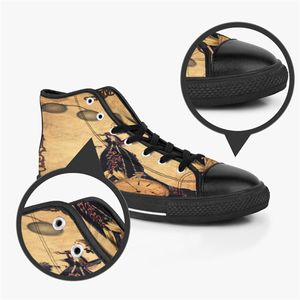 GAI Hombres Zapatos personalizados Diseñador Lona Mujeres Zapatillas Pintadas a mano Púrpura Modas Entrenador de corte medio