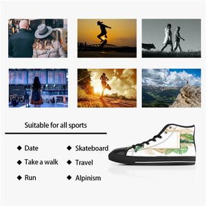 GAI zapatos personalizados para hombre, zapatillas de lona de diseñador para mujer, zapatillas de moda coloridas pintadas a mano, zapatillas de deporte medias 745