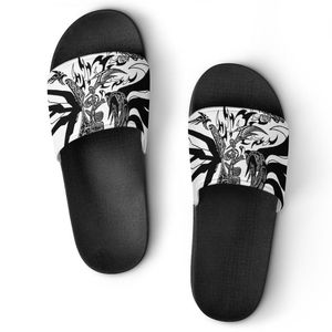 GAI Hombres Diseñador Zapatos personalizados Zapatillas casuales Pintado a mano Moda Chanclas con punta abierta Playa Verano Diapositivas