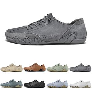 Gai Men Women Casual Shoes Flat Sneakers Leather Black Beige Teal Navy Bruin Gray Dark Charcoal Mens Fashion Trainers Tennis Size 36-45