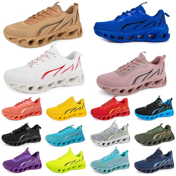 GAI Hommes Femmes Chaussures de course Fashion Trainer Triple Noir Blanc Rouge Jaune Vert Bleu Pêche Sarcelle Violet Orange Rose Clair Baskets de sport respirantes One