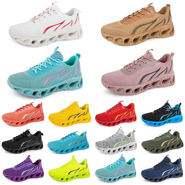 GAI Hommes Femmes Chaussures de course Entraîneur de mode Triple Noir Blanc Rouge Jaune Vert Bleu Pêche Sarcelle Violet Orange Rose Clair Baskets de sport respirantes vingt-deux