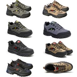 GAI Montañismo Nuevo Four Seasons Protección Laboral Al Aire Libre Zapatos Deportivos Transpirables para Hombres de Gran Tamaño Zapatos de Lona de Moda VERDE 41