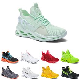 GAI Zapatillas para correr de diseñador, zapatillas para correr para mujer, serpientes verdes planas en blanco y negro para hombre 97