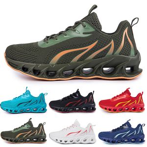 Chaussures de course Gai pour hommes triples blancs noirs rouges bleu vert foncé jaune respirant des baskets de sport extérieur respirant