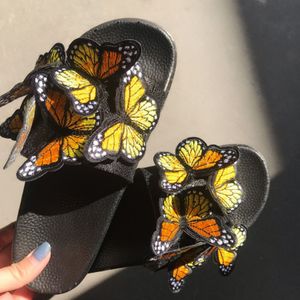 GAI Pantoufle sandale plate-forme papillon Pantoufles femme Tongs plates piscine Sliders chaussure de plage bas prix 36-41