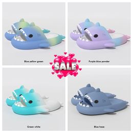 GAI Pantoufles Femmes Une Sentiment sur des Sandales en Coton pour Hommes Doux Couple Simple Mignon Requin Sandales Femmes été Couleur Unie Confortable Maison Antidérapant 36-45