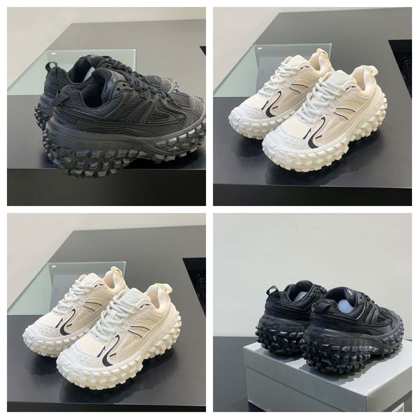 GAI chaussures de sport surdimensionnées décontractées à la mode pour hommes à semelles épaisses chaussures de course pneus blanc chaussures vertes fluorescentes respirant pneu semelle épaisse à lacets noir 2024