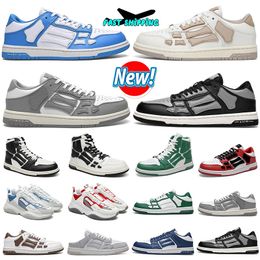 GAI avec boîte Designer Casual Chaussures Skelet Bones Runner Femmes Hommes Sports Skel Low Chaussures de course en cuir véritable à lacets baskets formateur