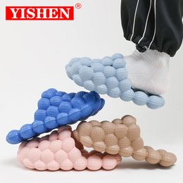 GAI YISHEN unisexe été pour femmes pantoufles d'intérieur diapositives à bulles Massage Litchi créateur de mode sandales hommes sabots 230414 GAI