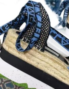 Gaia Platform Espadrilles Stella McCartney Sandales 8cm de la mode croissante Chaussures estivales en denim 77601816023