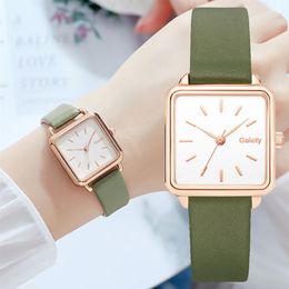 Gaiety marque mode femmes montre Simple carré Bracelet en cuir dames montres Quartz montre-Bracelet femme horloge Drop2416