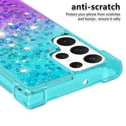 Case de teléfono Galaxi S23 Glitter para Samsung Galaxy S23 Ultra S22 Plus S21 S20 Fe Casos de cobertura Bling Líquido dinámico y mujeres y mujeres