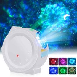 Galaxy 6 Kleur Oceaan Waving Sterrenhemel Projector LED Nebula Cloud Night Light Christmas Party Decoration Navidad 201204