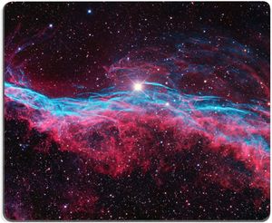 Galaxy Glitter Nebula Muismat Blauw Rood Ruimte Muismat Waterdicht Non-Slip Rubber Base MousePads voor Computer Office Laptop