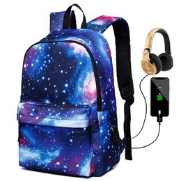 Galaxy Laptop Backpack School Bag Star Water Resistent College Studenten Reis computer notebooks rugzakken voor mannen dames195k