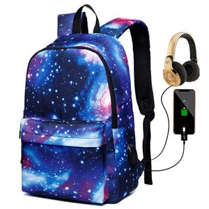 Galaxy ordinateur portable sac à dos scolaire étoile étoile des étudiants résistants à l'eau voyage des carnets d'ordinateur sac à dos pour hommes femmes187t