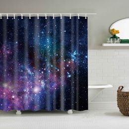 Galaxy Night Starry Sky Bath Cortina 180x200cm Tela de poliéster impermeable Cortina de ducha 3D Blackout cortina para baño Y200108