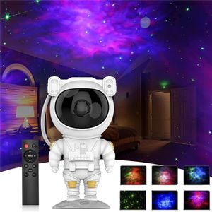 Galaxy Projector Lamp Starry Sky Night Light voor thuis slaapkamerkamer decor astronaut decoratieve armaturen kinderen cadeau212o