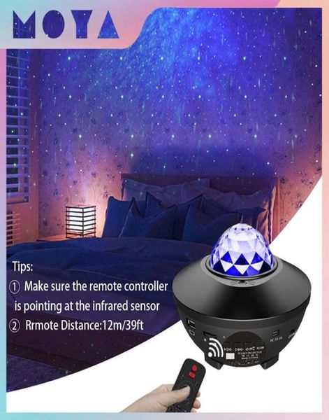 Proyector Galaxy Star Night Light con control remoto IR, configuración de sincronización para bebés, niños, adultos, Home Theatre7131436