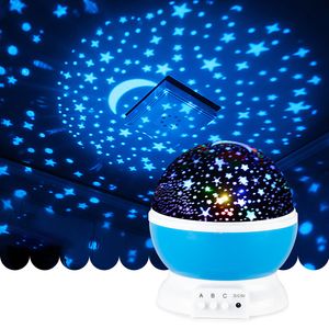 Proyector Galaxy Starry Sky Rotating LED Night Light Planetarium Niños Bedroom Lámpara de regalo de niños de luna de luna estrella