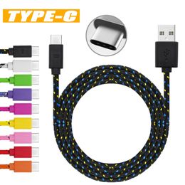 Micro USB Cable S8 S7 Câbles tressés en nylon à haute vitesse Type C Sync Données