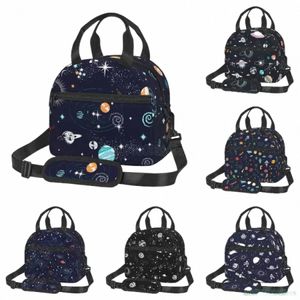 Galaxy Space Planet Lunch Box herbruikbare geïsoleerde lunchtas koeler duurzame bento tote handtas voor jongens meisjes reisschool picknick d6gx#