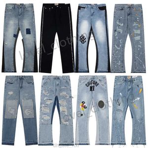 Gall Depts Ery Jeans Designer Pantalons pour hommes Pantalons de mode Trou Splash Encre Graffiti Imprimer Tissu lavé High Street Luxe Femmes Pantalons Casual Plus Taille M-XXL