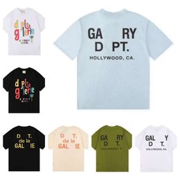 Gallary Dept Shirt New High Street Fashion Brand Rétro Coloré Imprimer Couple Lâche Manches Courtes Gallerydept T-shirt pour Hommes Femmes Manches Courtes T-shirts Fsaf