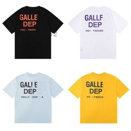 Galler-Camiseta clásica con estampado de letras, gasa doble de algodón, manga corta, ropa de calle de moda Unisex, departamentos de ropa Bad Boy CVTT
