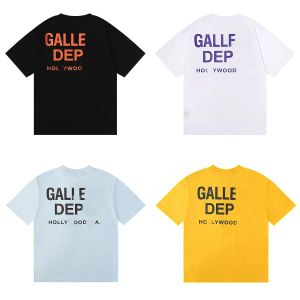 Galler-Camiseta clásica con estampado de letras, gasa doble de algodón, camisetas de manga corta, ropa de calle de moda Unisex, departamentos de ropa Bad Boy