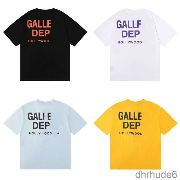 Galler classique lettre impression T-shirt Double gaze coton à manches courtes unisexe mode Streetwear mauvais garçon vêtements départements 9C5A