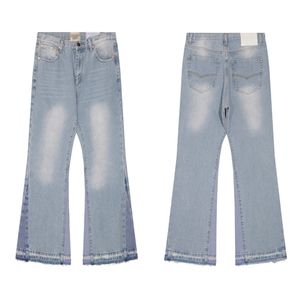 Jeans de concepteur de galler classique lavage micro micro pantalon de couture bleu bouton de taille moyenne