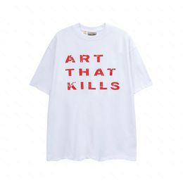 Galeries DEPT Harajuku 23SS Printemps Vintage Washed ART QUI TUE Lettres Imprimé Logo T-shirt Lâche Surdimensionné Hip Hop Unisexe Manches Courtes T-shirts A04