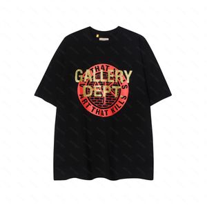 Galeries DEPT Harajuku 23SS Printemps Vintage Washed ART QUI TUE timbre d'or Lettres Logo Imprimé T-shirt Lâche Surdimensionné Hip Hop Unisexe T-shirts à manches courtes XUR