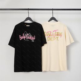 Galeries DEPT Harajuku 23SS Vintage lavé timbre d'or lettres BODY COCKTAILS Logo imprimé t-shirt ample surdimensionné Hip Hop unisexe t-shirts à manches courtes EKK
