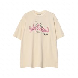Galeries DEPT Harajuku 23SS Vintage lavé timbre d'or lettres BODY COCKTAILS Logo imprimé t-shirt ample surdimensionné Hip Hop unisexe t-shirts à manches courtes MVS
