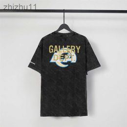 Galeries Dept Harajuku 23SS Art lavé vintage qui tue les lettres de tampon doré Rams T-shirt imprimé T-shirt lâche Hip Hop Unisexe à manches courtes 004 Nibw