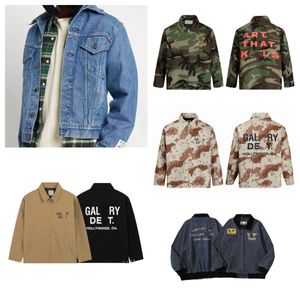 Galerías Chaqueta Diseñadores Hombres Mujeres Departamento Denim Chaqueta Casual Otoño Camuflaje Entrenador Abrigo Moda High Street Letra Impresiones Estilista Outwear Ropa