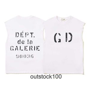Gallerry Deept High End Designer T-shirts voor High Street Letter Losse mouwloos T-shirt Running Training Schouderback Tide met 1: 1 originele labels