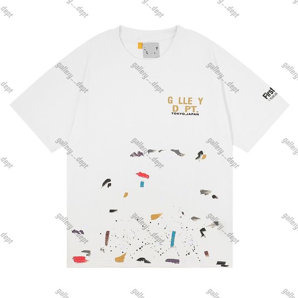 Galerie 24SS Vintage Gallrey Tee Depts Washed Ink Dot Hand Paint Tokyo Japan Logo imprimé T-shirt Loose Loose Hip Hop Unisexe Sleeve courte 6007 HHG