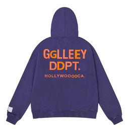 gallerydept designer sweats à capuche hommes sweat à capuche Vintage Street personnalisé mode hiver américain à manches longues coton gris lettre impression pull pull vêtements XL