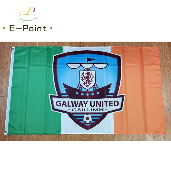 Galway United FC sur l'irlande 3*5 pieds (90 cm * 150 cm) drapeau en Polyester bannière décoration volante drapeaux de jardin de maison cadeaux de fête