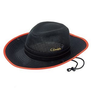 Gamakatsu Fishing Cap largeau de godet à bord large avec une sangle de menton réglable pour hommes anti-UV Camping Randonnée Chapeau de pêcheur 240426