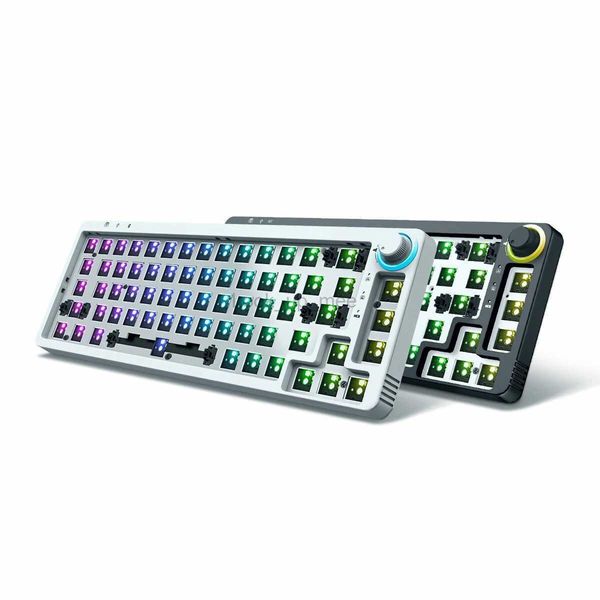 GamaKay LK67 65% Triple Mode RGB Clavier Kit Personnalisé 67 Touches Bluetooth Translucide Programmable Échangeable à Chaud Clavier NKRO HKD230808