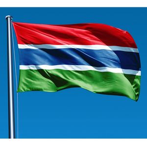 Drapeau de la Gambie drapeau en Polyester 5*3 FT 150*90 CM bannière de haute qualité pays africain drapeaux nationaux utilisation intérieure et extérieure