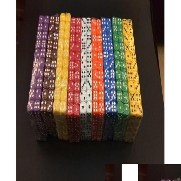 Gambing d6 12 mm rond Dice Dice mti colored décoratif accessoires amusant jeu mini-boisson cube boson jouet bon r9813 drop dhhug