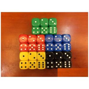 Gambing Gambing D6 12mm afgeronde hoek DICE MTI Gekleurde decoratieve dices Accessoires Fun Game Mini Drink Games Cube Boson Toy Good R98 Dhyke