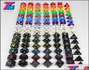 Gokken Vrije tijd Sport Games Buiten 7 DD Die Acryl Polyhedral Dice Set 15 Kleuren Rpg Dnd Bordspel Drop Delivery 2021 Gh495761941038